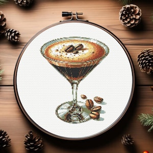 Schema punto croce Espresso Martini / Schema punto croce Martini / Schema punto croce Cocktail / download immediato
