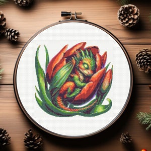 Dragon Cross Stitch Pattern, Baby Dragon Cross stitch Pattern,  Fantasy cross stitch pattern - instant downlaod