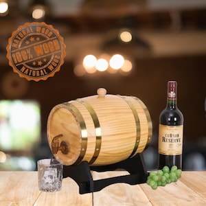 Personalized Engraved Whiskey Barrel - Mini Wood Whiskey Barrel | Perfect Wedding, Groomsmen, or Birthday Gift | Unique Wood Barrel Gift for