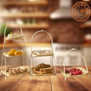 Handgefertigter Aufbewahrungskorb aus Bambus - 1/2/3 Tier Multi-Layer Snack, Obst, Brot, Dessert | Tablett mit Obst - Rustikaler Organizer für Zuhause & in der Küche