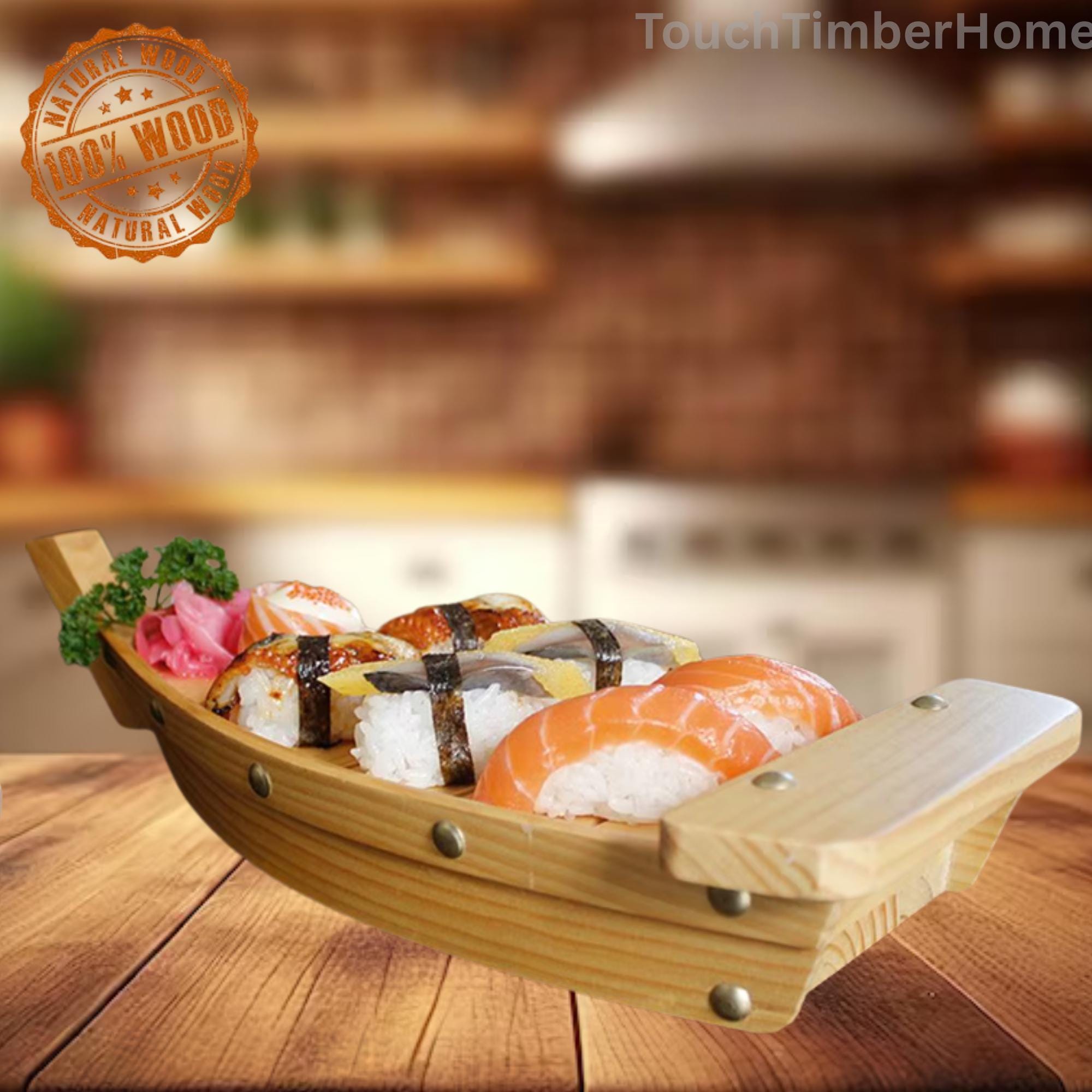 日本の寿司ボート 刺身寿司サービングトレイ ボート型フードプラッター