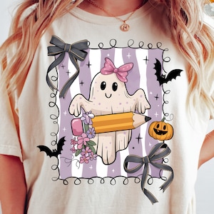 Halloween Lehrer PNG, Halloween Png, Süßer Geist Png, Gruselige Jahreszeit Png, Retro Halloween Png, Preppy Gruselige Lehrer Png Sublimation