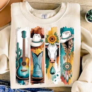Western Cowgirl PNG, Cowboy Boots Png, Cowprint Png, Western Turquoise Png, Sunflower Png, Country Png, Trendy Western Png, Popular Now