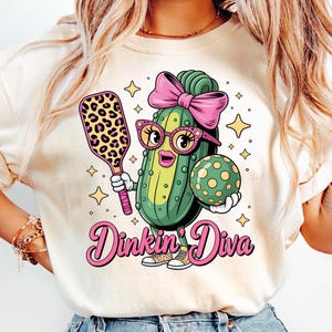 Dinkin’ Diva Pickleball PNG, Funny Glam, Pickle Lover Shirt, Funny Pickleball Png, Pickleball Clipart, Cute Pickleball Png, Pickle Png