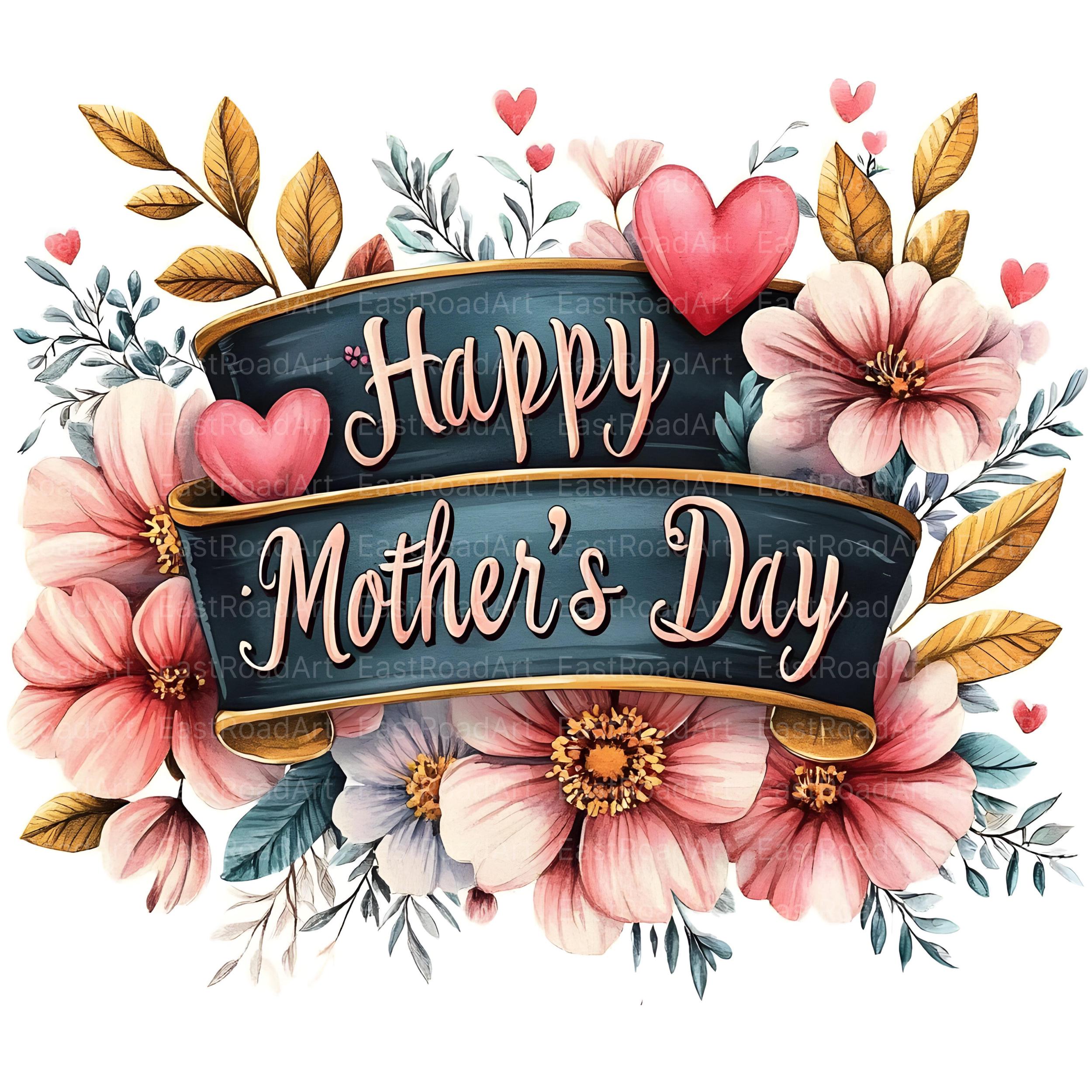 10 Happy Mother's Day Clipart, Mother Clipart, Floral, High Quality ...