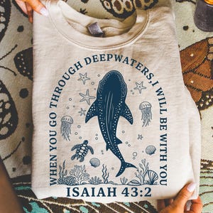When You Go Through Deep Waters PNG, Isaiah 43:2 Design, Christian Png, Bible Verse Png, Faith Based, Spiritual Png, Religious Png, Digital