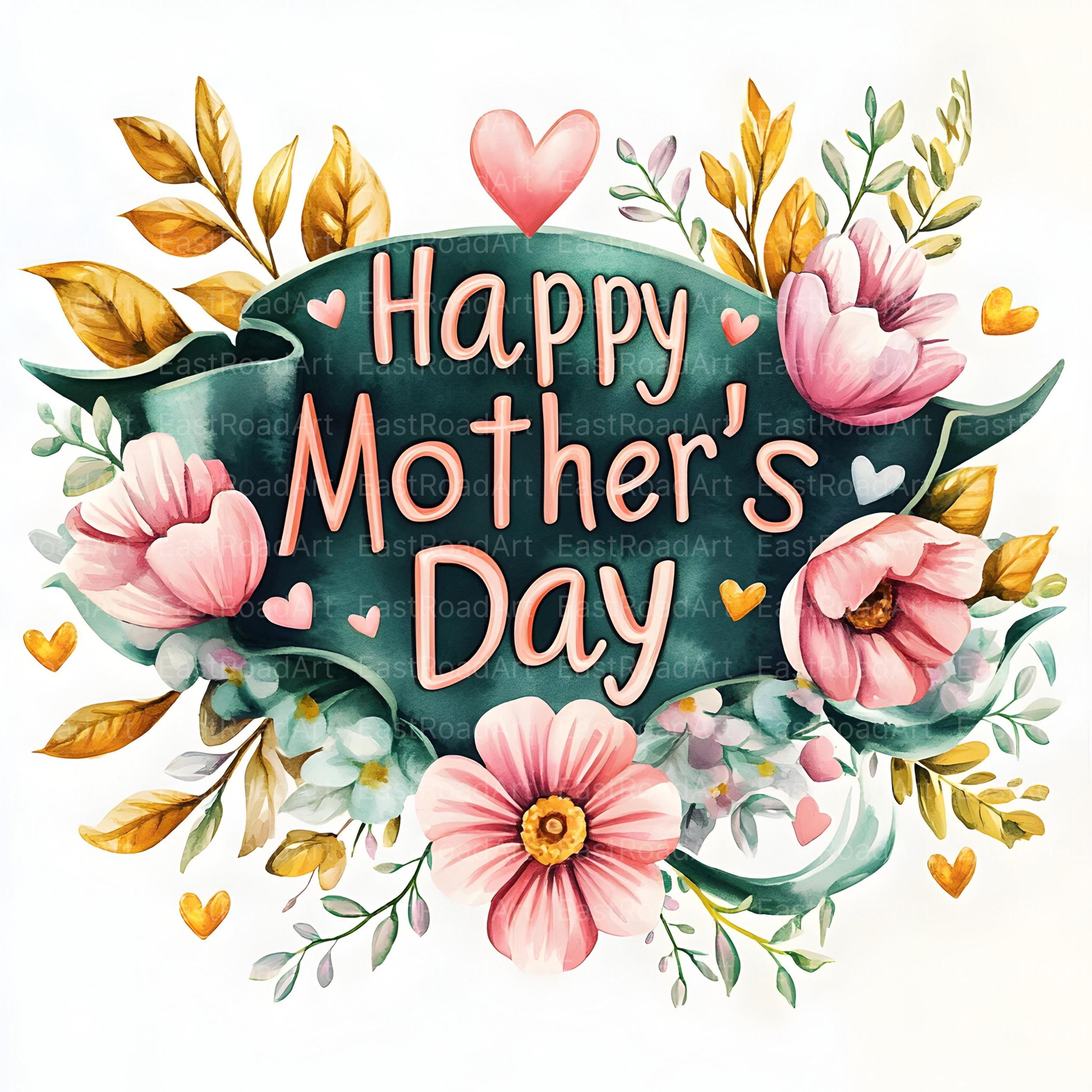 10 Happy Mother's Day Clipart, Mother Clipart, Floral, High Quality ...