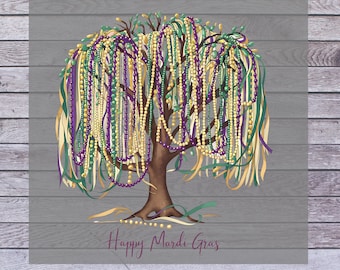 Mardi Gras Tree Dtf,Festival,Mardi Gras Glitter,Ready To Press,Mardi Beads Louisiana Festival ,DTF Transfer,Mardi Gras DTF Print,Fat Tuesday
