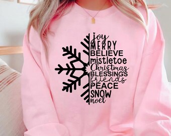 Christmas Gift,Snowflake Winter Christmas Sweatshir,Winter Holiday Gift,Winter Sweatshirt,Christmas Cute Sweatshirt,Gift for Winter,Xmas