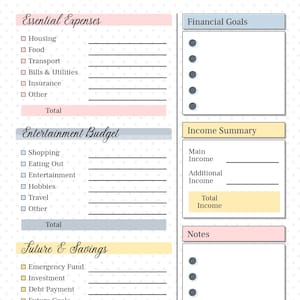 Monthly Budget Planner: Editable Digital Template (Instant Download) FULLY CUSTOMIZABLE