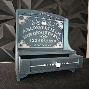 Boîte à bijoux gothique inspirée du ouija avec tiroir | Décoration de rangement esthétique sombre