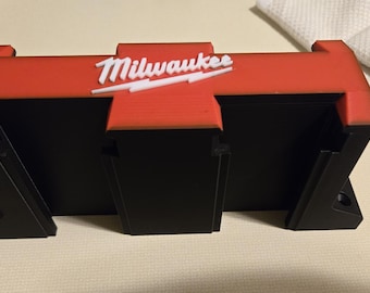 3D Printed Battery Holder Milwaukee Emblem M18  Wall Mount Rack for Batteries Tool Organizer Garage or Shop Custom Colors Available Durable
