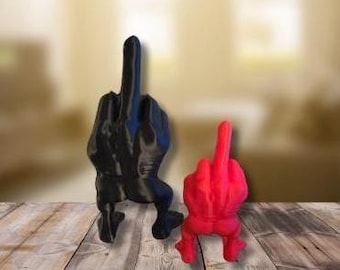 3D Printed Middle Finger Hand Funny Desk Decor Gag Gift Unique Statement Piece White Elephant Birthday Ring Holder Flip the Bird Fun Gift