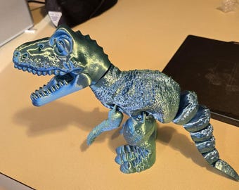 3D Printed Articulated Dinosaur Toy – Custom Colors & Sizes – Movable Dino Figure – T-Rex Style Desk Toy – Gift for Dino Lovers