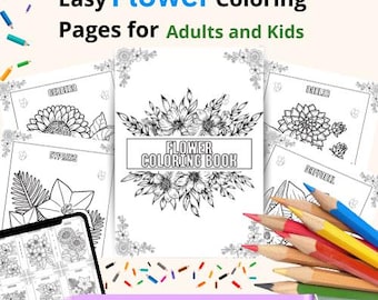 Kleurboek bloemen | 45 afdrukbare bloemenpagina's, volwassenen en kinderen (pdf-download)