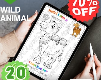 Kleurplaten wilde dieren, educatieve weetjes, kinderactiviteit (A4-pdf-download, deel 2)