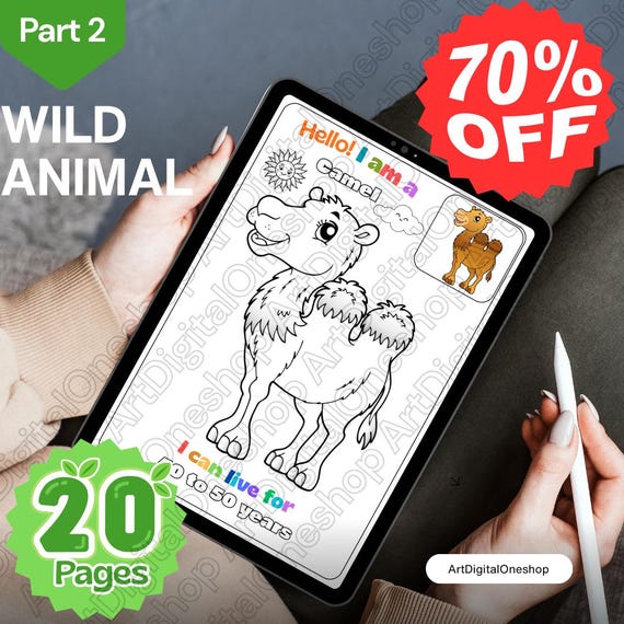 Wild Animals Coloring Pages, Educational Facts, Kids Activity (A4 PDF Download, Part 2)