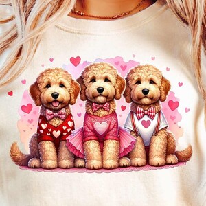 Goldendoodle Coquette PNG, Doodle Mom Valentine Gift, Pink Coquette Dog Bow Valentines PNG, Labradoodle Sublimation Shirt Design, Dog Lover