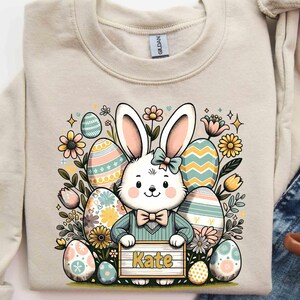 Easter Bunny Name Holder, EDITABLE Name Holder PNG, includes Canva Template, Easter Bunnie Png, Personalize Name, Easter Custom Name PNG