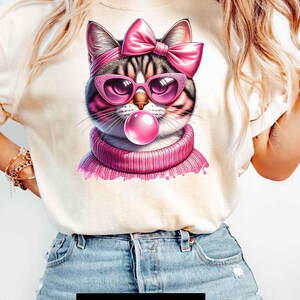 Pink Cat Bubble Png Funny Cat Meme Png Tabby Cat Png Cat Lover Png Bubble Gum Png Cat with Sunglasses Png Sarcastic Cat Png Bubble Gum Png