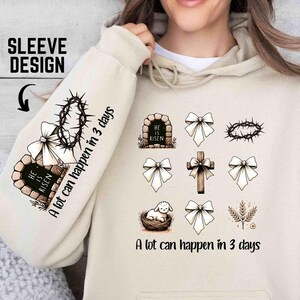 A Lot Can Happen in 3 Days - Resurrection Sunday, Mom Easter Christian PNG, Popular Christian PNG for Sublimation, Sleeve Design, Jesus Tomb