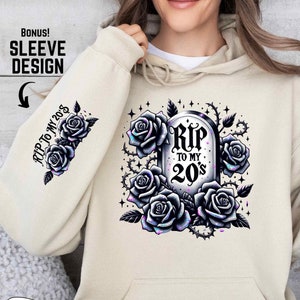 Rip To 20s Png, Death To My Twenties Png, 30th Birthday Sublimation Design, Gothic Birthday Clipart, Spooky Birthday Png, Sleeve design png