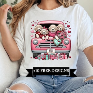 Labradoodle Valentine Png, Dog Mom Gift, Dog Lover, Gift, Doodle Dog, shirt design, Valentine Dogs, antique truck clipart