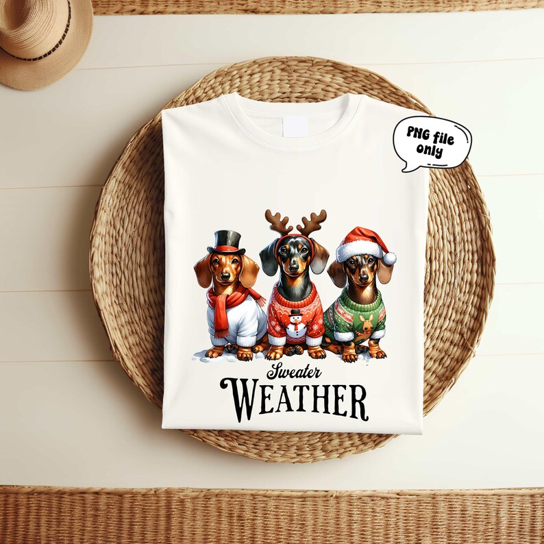 Christmas Dachshund Png, Sweater Weather Dachshund Png, Dog Mom Gift ...