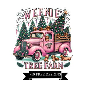 Dachshund Christmas Png, Tree Farm Dachshund Png, Dog Mom Gift, Dachshund Lover, Gift, Wiener Png, Sausage Dog, clipart Doxie, Weenie PNG