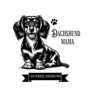 Dachshund Mama Png, Dachshund Png, Dog Mom Gift, Dachshund Lover, Gift, Wiener Png, Sausage Dog, clipart Doxie, Doxie Mom PNG