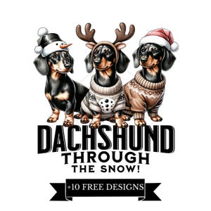 Dachshund through the snow Png, Dog Mom Gift, Dachshund Lover, Gift, Wiener Png, Sausage Dog, shirt design, Doxie mom, Christmas Weenie Dog