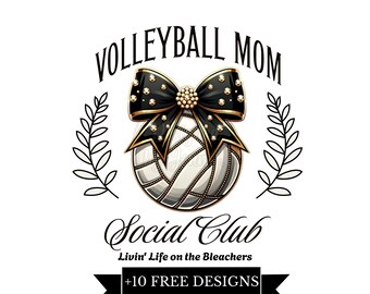 Volleyball Mom Social Club PNG Sublimation File, Volleyball PNG, Loud And Proud, Trendy Aesthetic Shirt Design, Volleyball Mom, DTF