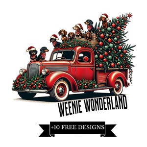 Dachshund Christmas Png, Weenie Wonderland, Tree Farm Dachshund Png, Dog Mom Gift, Dachshund Lover, Wiener Png, Sausage Dog, Doxie clipart