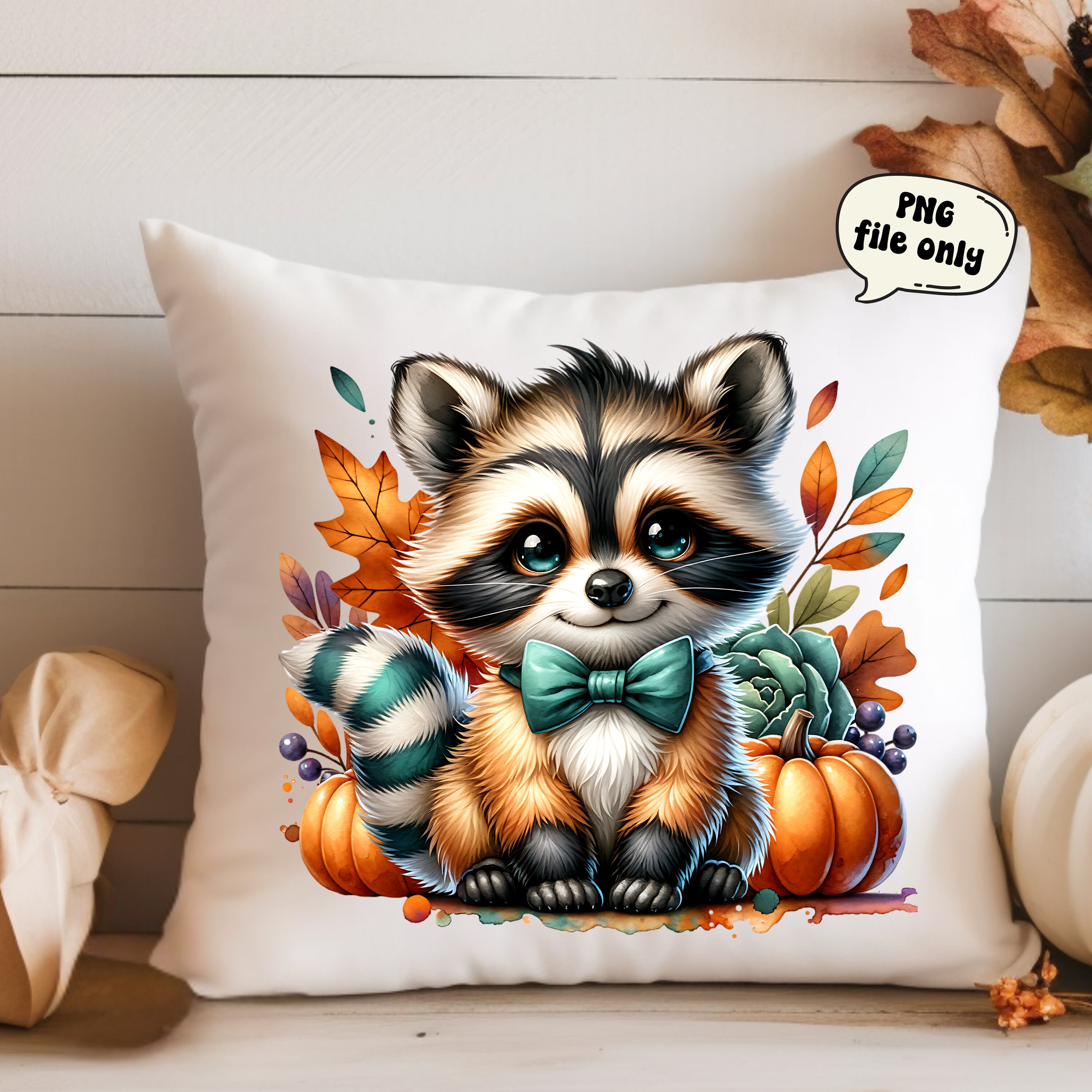 Fall Racoon Decor Fall Racoon Clipart Bundle, Racoon PNG Graphics, Set of 10, Transparent ...