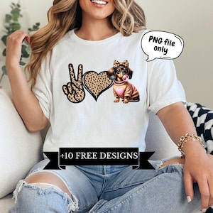 Peace Love Dachshund png, Dachshund Valentine Png, Dog Mom Gift, Dachshund Lover, Gift, Sausage Dog, shirt design, Doxie, Weenie Dog png