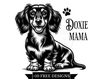 Doxie Mama Png, Dachshund Png, Dog Mom Gift, Dachshund Lover, Gift, Wiener Png, Sausage Dog, clipart Doxie, Dachshund Mom PNG