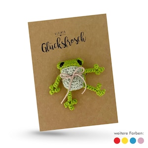 Glücksfrosch, Frosch, Glücksbringer, gehäkelter Frosch, Crochet Frog, Froggy, bunter Frosch, Geschenk, Mitbringsel, Mutmacher, Trostspender