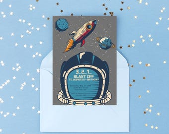 Space Birthday Party Invitation