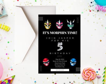 Power Rangers Birthday Invitation (customized)