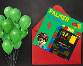 Lego Birthday Invitation (customizable minifigure)