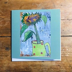 Sonnenblumen - Blankokarte für deine Nachricht - Sympathie, Freundschaft, einfach nur zum Sagen, hallo, wie geht es dir, Frühlingsblumen Karte