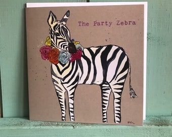 The Party Zebra - carte de fête pour toutes les occasions