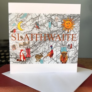 Slaithwaite Map Card - vuota per il tuo messaggio