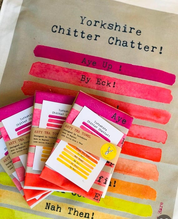 Teatowel Yorkshire Chitter Chatter - typical Yorkshire phrases