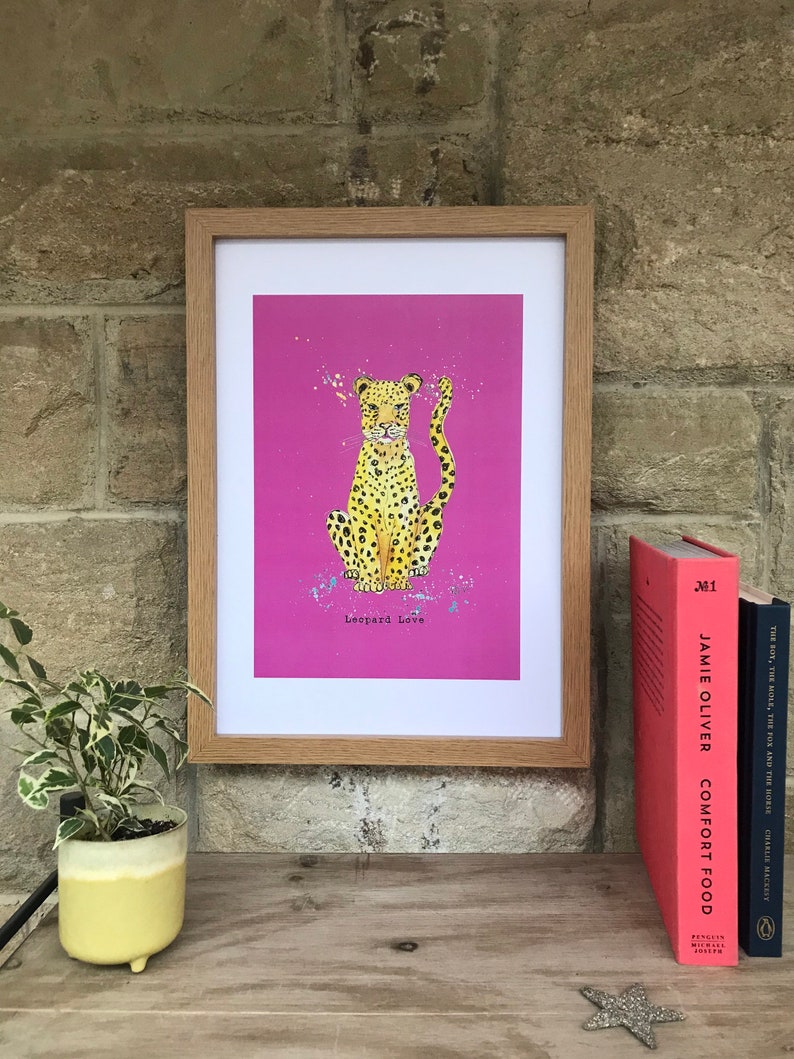 A3 Blue Leopard Print from an original watercolour