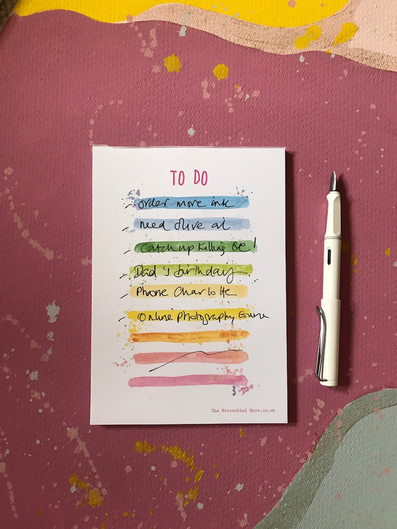 A5 Notepad Messy Rainbow Stripes from an original watercolour