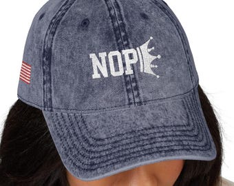 Boné bordado vintage "No Kings in American Protest", chapéu "Nope", equipamento para ativista político, presente para democratas liberais, chapéu "Democracy"