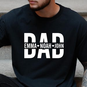 Custom Dad Shirt with Kid Names, Father&#39;s Day Gift, New Dad Tshirt, Personalized Dad T-Shirt, Custom Kids Names Shirt, Fathers Day Shirt