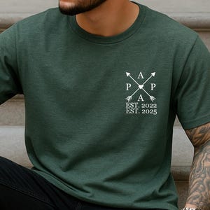 Personalized Dad T-Shirt with Child’s Name & Birth Year - Father’s Day Gift Idea, Custom Father Shirt, Unique Dad Gift