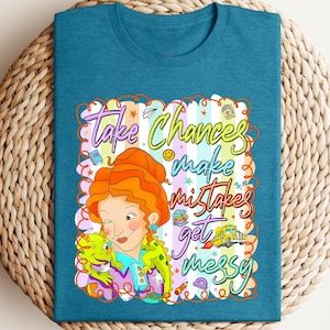 Camiseta &quot;Arriba, comete errores, ensuciate&quot;, camiseta &quot;Miss Frizzle&quot;, camiseta &quot;De vuelta a la escuela&quot;, camiseta &quot;Autobús mágico&quot;, camiseta &quot;Maestra&quot;, camiseta &quot;Ensuciate&quot;